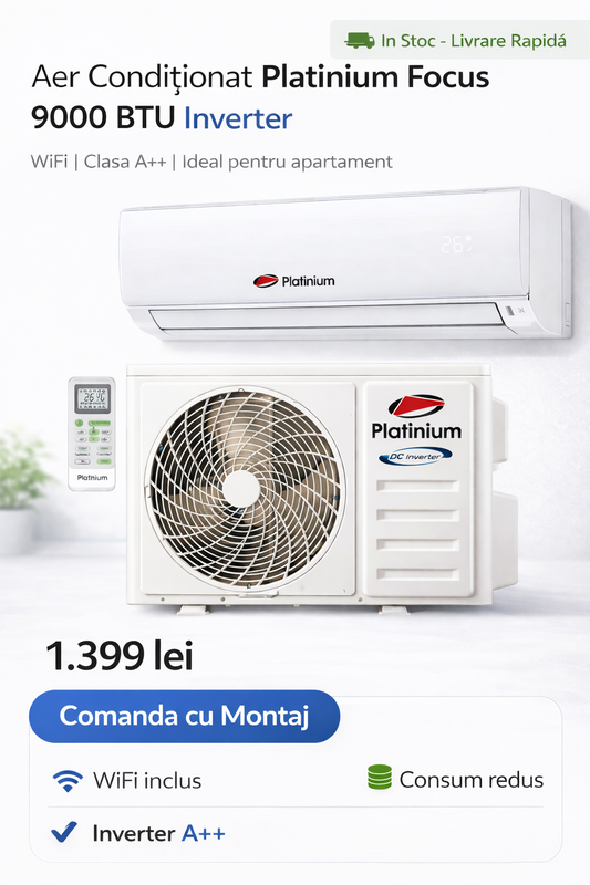 Platinium Focus 9000 BTU – Inverter cu WiFi Clasa A++